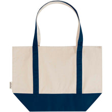 Load image into Gallery viewer, Sam 320 g/m² GRS recycled cotton tote bag — Navy / Natural (back)