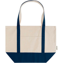 Load image into Gallery viewer, Sam 320 g/m² GRS recycled cotton tote bag — Navy / Natural (front)