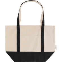 Load image into Gallery viewer, Sam 320 g/m² GRS recycled cotton tote bag — Black / Natural (front)