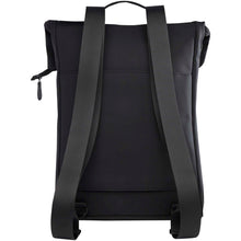 Load image into Gallery viewer, Turner 15.6" GRS recycled roll-top laptop backpack 12L — Black (back)