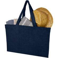 Load image into Gallery viewer, Siam GRS recycled terry beach tote bag 13L — Navy (detail)