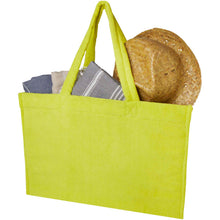 Load image into Gallery viewer, Siam GRS recycled terry beach tote bag 13L — Lime (detail)