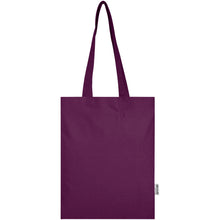 Load image into Gallery viewer, Madras Blend 140 g/m² GRS recycled cotton tote bag 7L — Purple (front)