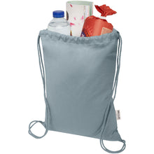 Load image into Gallery viewer, Oregon Blend 140 g/m² GRS recycled drawstring bag 5L — Grey (detail)