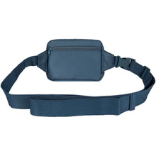 Load image into Gallery viewer, Trip Aware™ recycled travel crossbody bag 1L — Hale Blue (back)