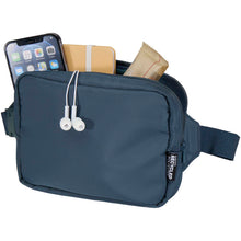 Load image into Gallery viewer, Trip Aware™ recycled travel crossbody bag 1L — Hale Blue (detail)