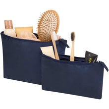 Load image into Gallery viewer, Swift GRS recycled toiletry bag set — Navy (detail)
