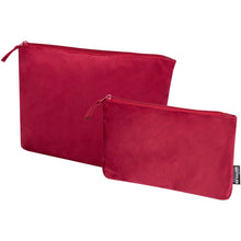 Load image into Gallery viewer, Swift GRS recycled velvet toiletry bag set — Burgundy
