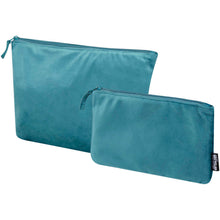 Load image into Gallery viewer, Swift GRS recycled velvet toiletry bag set — Deep Sea Green