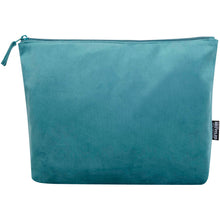 Load image into Gallery viewer, Swift GRS recycled velvet toiletry bag set — Deep Sea Green (front)