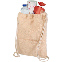 Load image into Gallery viewer, Bear GRS recycled sherpa drawstring backpack 9L — Natural (detail)