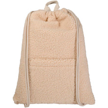 Load image into Gallery viewer, Bear GRS recycled sherpa drawstring backpack 9L — Natural (front)
