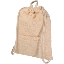 Load image into Gallery viewer, Bear GRS recycled sherpa drawstring backpack 9L — Natural