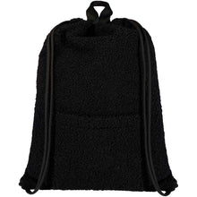 Load image into Gallery viewer, Bear GRS recycled sherpa drawstring backpack 9L — Black (front)