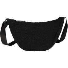 Load image into Gallery viewer, Bear GRS recycled sherpa crossbody bag 3L — Black (front)