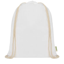Load image into Gallery viewer, Odisha 140 g/m² OCS organic drawstring bag 5L  — White (front)