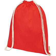 Load image into Gallery viewer, Odisha 140 g/m² OCS organic drawstring bag 5L  — Red