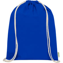 Load image into Gallery viewer, Odisha 140 g/m² OCS organic drawstring bag 5L  — Royal blue (front)