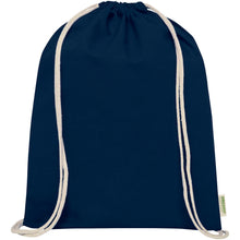 Load image into Gallery viewer, Odisha 140 g/m² OCS organic drawstring bag 5L  — Navy (front)
