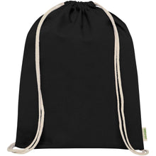Load image into Gallery viewer, Odisha 140 g/m² OCS organic drawstring bag 5L  — Black (front)