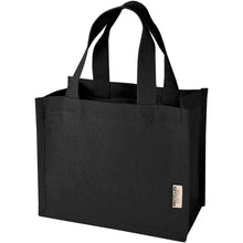 Load image into Gallery viewer, Odessa 220 g/m² GRS recycled cotton mini gusset tote bag 9L — Black