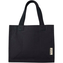 Load image into Gallery viewer, Odessa 220 g/m² GRS recycled cotton mini gusset tote bag 9L — Black (front)