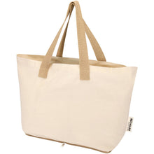Load image into Gallery viewer, Sierra 140 g/m² GRS recycled foldable cotton tote bag 12L — Natural / Natural