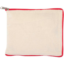 Load image into Gallery viewer, Sierra 140 g/m² GRS recycled foldable cotton tote bag 12L — Natural / Red (detail)