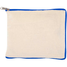 Load image into Gallery viewer, Sierra 140 g/m² GRS recycled foldable cotton tote bag 12L — Natural / Royal blue (detail)