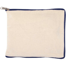 Load image into Gallery viewer, Sierra 140 g/m² GRS recycled foldable cotton tote bag 12L — Natural / Navy (detail)