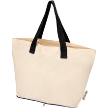 Load image into Gallery viewer, Sierra 140 g/m² GRS recycled foldable cotton tote bag 12L — Natural / Black