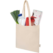 Load image into Gallery viewer, Peru Blend 180 g/m² GRS recycled cotton tote bag 7L — Natural (detail)