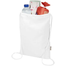 Load image into Gallery viewer, Peru Blend 180 g/m² GRS recycled drawstring bag 5L — White (detail)