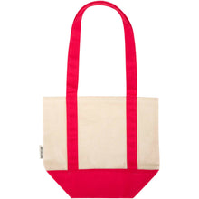 Load image into Gallery viewer, Sam 320 g/m² GRS recycled mini cotton tote bag — Red / Natural (back)