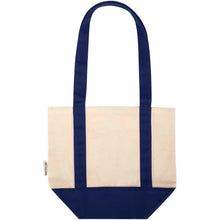 Load image into Gallery viewer, Sam 320 g/m² GRS recycled mini cotton tote bag — Navy / Natural (back)