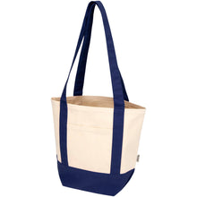 Load image into Gallery viewer, Sam 320 g/m² GRS recycled mini cotton tote bag — Navy / Natural