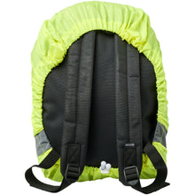 Load image into Gallery viewer, RFX™ William reflective and waterproof bag cover — Neon yellow (back)
