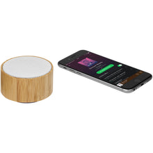 Load image into Gallery viewer, Cosmos bamboo Bluetooth speaker — Natural / White (detail)