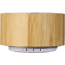 Load image into Gallery viewer, Cosmos bamboo Bluetooth speaker — Natural / White (front)