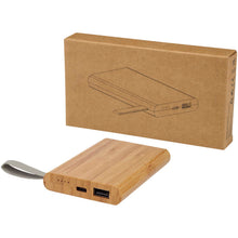 Load image into Gallery viewer, Tulda 5000 mAh bamboo power bank — Natural (detail)