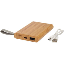 Load image into Gallery viewer, Tulda 5000 mAh bamboo power bank — Natural (detail 2)