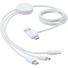 Load image into Gallery viewer, Pure 5-in-1 charging cable with antibacterial additive — White