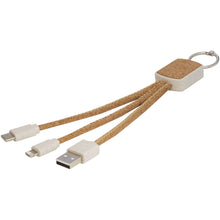 Load image into Gallery viewer, Bates wheat straw and cork 3-in-1 charging cable — Natural