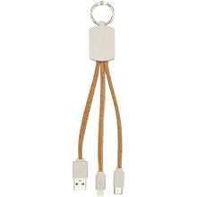 Load image into Gallery viewer, Bates wheat straw and cork 3-in-1 charging cable — Natural (back)