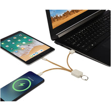Load image into Gallery viewer, Bates wheat straw and cork 3-in-1 charging cable — Natural (detail 2)