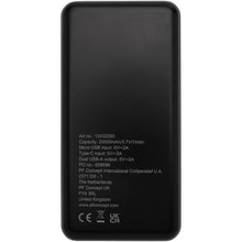 Load image into Gallery viewer, Loop 20.000 mAh recycled plastic power bank  — Black (back)