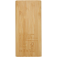 Load image into Gallery viewer, Tulda 10.000 mAh bamboo power bank — Natural (back)