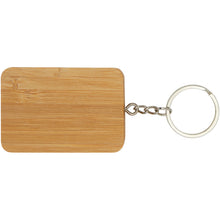 Load image into Gallery viewer, Reel 6-in-1 retractable bamboo key ring charging cable — Natural (front)