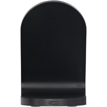 Load image into Gallery viewer, Loop 15W dual coil RCS recycled plastic wireless charging stand — Black (back)