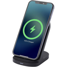 Load image into Gallery viewer, Loop 15W dual coil RCS recycled plastic wireless charging stand — Black